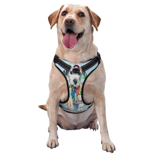 Kuilepa Hundegeschirr, kein Ziehen, verstellbar, reflektierend, Oxford-Stoff, einfache Kontrolle, Größe M, L, lustig, kleiner Dalmatiner-Welpe von Kuilepa