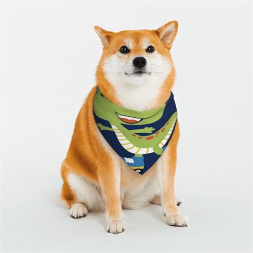 Kuilepa Hundehalstuch, Motiv: Dino mit Rollschuhlaufdruck, Geburtstagsgeschenk, waschbar, Bandana für kleine bis große Hunde, Welpen, Katzen, klein Kuilepa Hundehalstuch, Motiv: Dino mit Rollschuhlaufdruck, Geburtstagsgeschenk, waschbar, Bandana für kleine bis große Hunde, Welpen, Katzen, klein von Kuilepa
