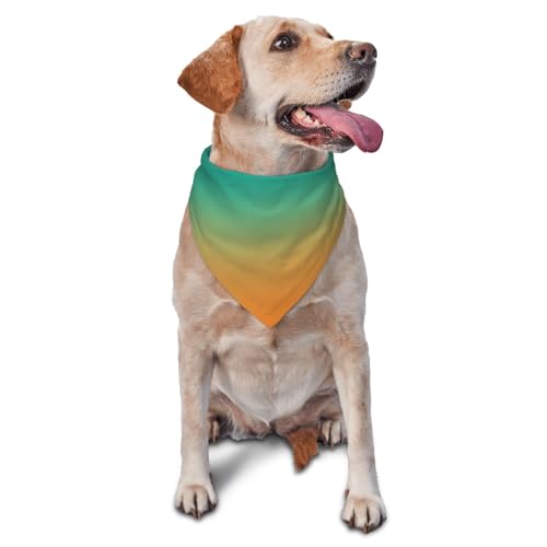 Kuilepa Hundehalstuch, Motiv: Orange bis Blaugrün, Farbverlauf 1, Geburtstagsgeschenk, waschbar, Weihnachtsbandana, Schal für kleine bis große Hunde, Welpen, Katzen von Kuilepa