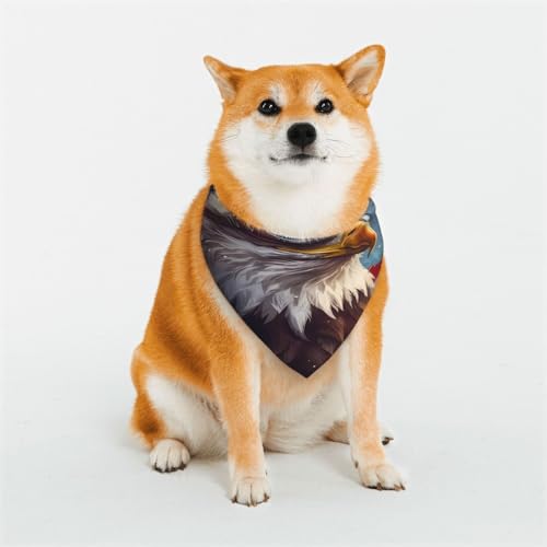Kuilepa Hundehalstuch, Motiv: Weißkopfseeadler, Geburtstagsgeschenk, waschbar, Bandana für kleine bis große Hunde, Welpen, Katzen, Größe L von Kuilepa