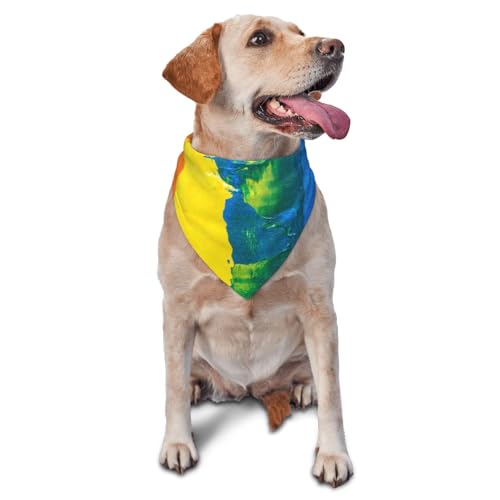 Kuilepa Hundehalstuch, Regenbogenfarben, Geburtstagsgeschenk, waschbar, Weihnachts-Bandana, Schal für kleine bis große Hunde, Welpen, Katzen von Kuilepa
