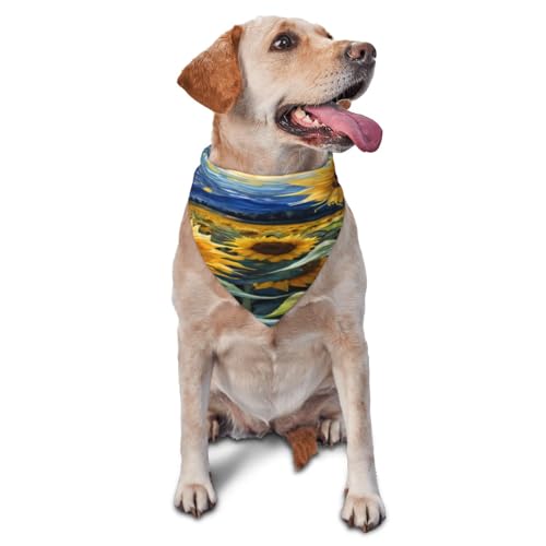 Kuilepa Hundehalstuch, Sternenhimmel, Sonnenblumen-Druck, Geburtstagsgeschenk, waschbar, Weihnachts-Bandana, Schal für kleine bis große Hunde, Welpen, Katzen Kuilepa Hundehalstuch, Sternenhimmel, Sonnenblumen-Druck, Geburtstagsgeschenk, waschbar, Weihnachts-Bandana, Schal für kleine bis große Hunde, Welpen, Katzen von Kuilepa