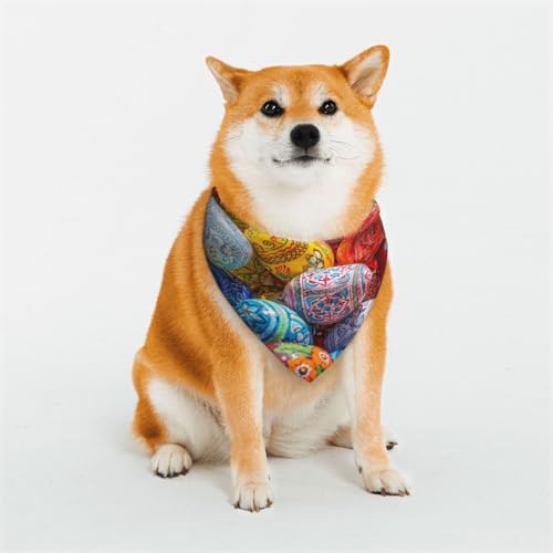 Kuilepa Hundehalstuch mit Ostereier-Aufdruck, Geburtstagsgeschenk, waschbar, Bandana für kleine bis große Hunde, Welpen, Katzen, Größe M Kuilepa Hundehalstuch mit Ostereier-Aufdruck, Geburtstagsgeschenk, waschbar, Bandana für kleine bis große Hunde, Welpen, Katzen, Größe M von Kuilepa