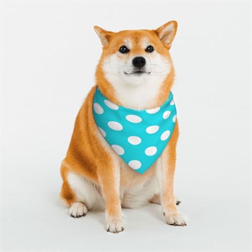 Kuilepa Hundehalstuch mit Punktemuster, waschbar, für kleine bis große Hunde, Welpen, Katzen, Größe M, Aquamarin und Weiß Kuilepa Hundehalstuch mit Punktemuster, waschbar, für kleine bis große Hunde, Welpen, Katzen, Größe M, Aquamarin und Weiß von Kuilepa