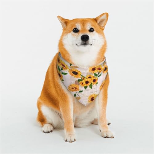 Kuilepa Hundehalstuch mit Sonnenblumen-Aufdruck, Geburtstagsgeschenk, waschbar, Bandana für kleine bis große Hunde, Welpen, Katzen, Größe M Kuilepa Hundehalstuch mit Sonnenblumen-Aufdruck, Geburtstagsgeschenk, waschbar, Bandana für kleine bis große Hunde, Welpen, Katzen, Größe M von Kuilepa