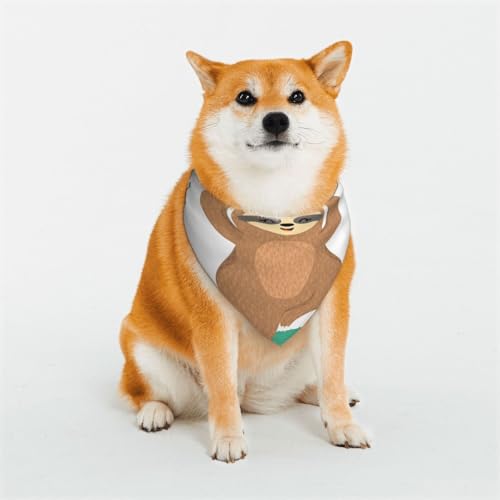 Kuilepa Hundehalstuch mit niedlichem Faultier in Yoga-Pose, Baumdruck, Geburtstagsgeschenk, waschbares Bandana, Schal für kleine bis große Hunde, Welpen, Katzen, klein von Kuilepa