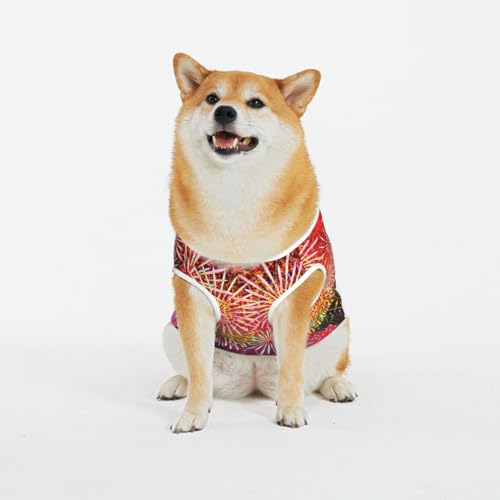 Kuilepa Hundepullover mit Feuerwerks-Aufdruck, für kaltes Wetter, Hunde-Sweatshirt, Hundejacke für drinnen und draußen von Kuilepa