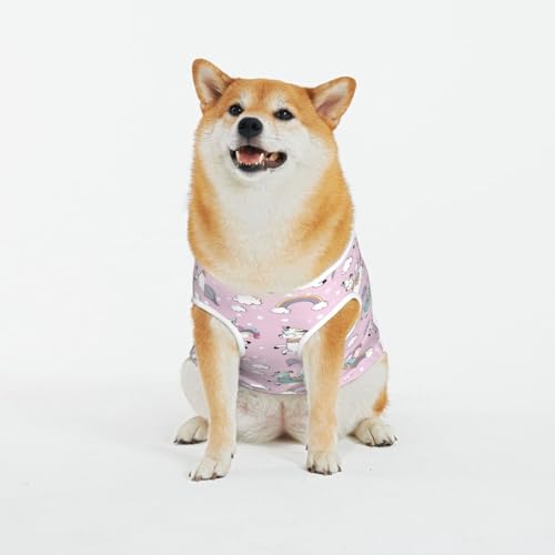 Kuilepa Hundepullover mit Lama-Einhorn- und Regenbogen-Druck, für kaltes Wetter, Hunde-Sweatshirt, Hundejacke für drinnen und draußen von Kuilepa