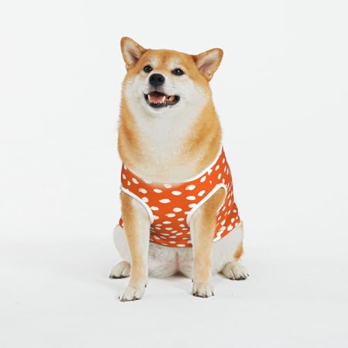 Kuilepa Hundepullover mit Punktemuster auf orangefarbenem Hintergrund, Pullover für kaltes Wetter, Hunde-Sweatshirt, Hundejacke für drinnen und draußen von Kuilepa