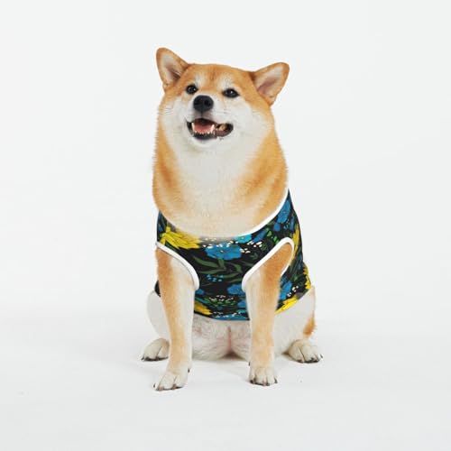 Kuilepa Hundepullover mit Sonnenblumen und blauem Blumendruck, für kaltes Wetter, Hunde-Sweatshirt, Hundejacke für drinnen und draußen von Kuilepa