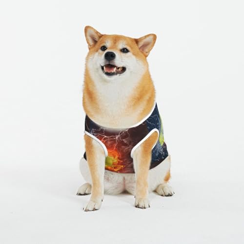Kuilepa Hundepullover mit Tennisball auf Feuer und Wasserdruck, für kaltes Wetter, Hunde-Sweatshirt, Hundejacke für drinnen und draußen von Kuilepa