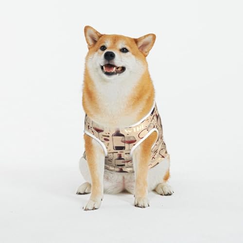 Kuilepa Hundepullover mit Weingläser-Aufdruck, für den Innen- und Außenbereich geeignet von Kuilepa