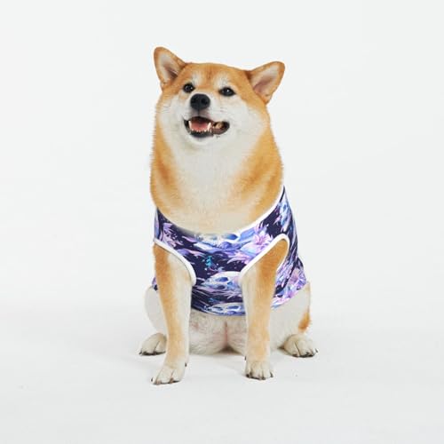 Kuilepa Hundepullover mit blauem Sternenhimmel, Totenkopf-Blumendruck, für kaltes Wetter, Hunde-Sweatshirt, Hundejacke für drinnen und draußen von Kuilepa