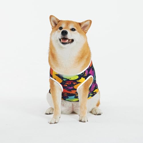 Kuilepa Hundepullover mit buntem Katzendruck, für kaltes Wetter, Hunde-Sweatshirt, Hundejacke für drinnen und draußen von Kuilepa