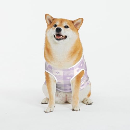 Kuilepa Hundepullover mit floralem Büffelkaro-Druck, für kaltes Wetter, Hunde-Sweatshirt, Hundejacke für drinnen und draußen, Violett von Kuilepa
