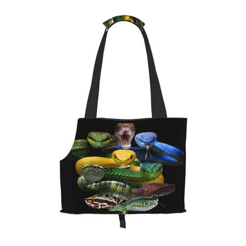 Kuilepa Hundetragetasche für kleine Hunde, bunte Viperschlangen-Druck, weiche Seiten, Haustier-Tragetasche mit Taschen, tragbare mittelgroße Hunde, Welpen, große Katzen, Reisehandtasche für Wandern Kuilepa Hundetragetasche für kleine Hunde, bunte Viperschlangen-Druck, weiche Seiten, Haustier-Tragetasche mit Taschen, tragbare mittelgroße Hunde, Welpen, große Katzen, Reisehandtasche für Wandern von Kuilepa