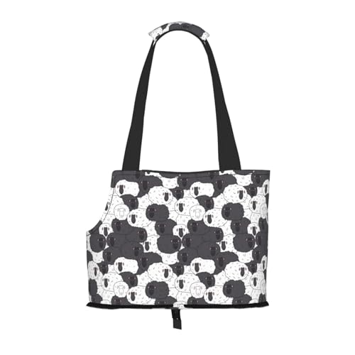 Kuilepa Hundetragetasche für kleine Hunde, weiche Seiten, Tragetasche für mittelgroße Hunde, Welpen, große Katzen, Reisehandtasche für Wandern, Reisen, Outdoor, Schwarz und Weiß von Kuilepa