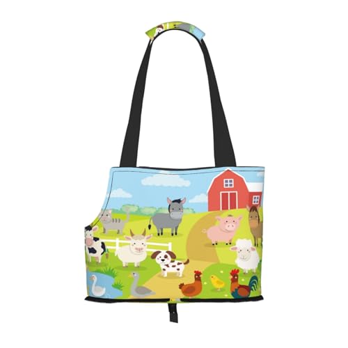Kuilepa Hundetragetasche mit Bauernhoftieren für kleine Hunde, weiche Seiten, mit Taschen, tragbare mittelgroße Hunde, Welpen, große Katzen, Reisehandtasche für Wandern, Reisen, Outdoor Kuilepa Hundetragetasche mit Bauernhoftieren für kleine Hunde, weiche Seiten, mit Taschen, tragbare mittelgroße Hunde, Welpen, große Katzen, Reisehandtasche für Wandern, Reisen, Outdoor von Kuilepa