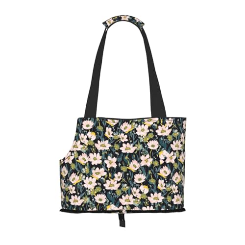 Kuilepa Hundetragetasche mit Blumendruck für kleine Hunde, weiche Seiten, Haustier-Tragetasche mit Taschen, tragbare mittelgroße Hunde, Welpen, große Katzen, Reisehandtasche für Wandern, Reisen von Kuilepa