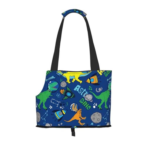 Kuilepa Hundetragetasche mit Dinosaurier-Motiv für kleine Hunde, weiche Seiten, Haustier-Tragetasche mit Taschen, tragbare mittelgroße Hunde, Welpen, große Katzen, Reisehandtasche für Wandern, Reisen von Kuilepa