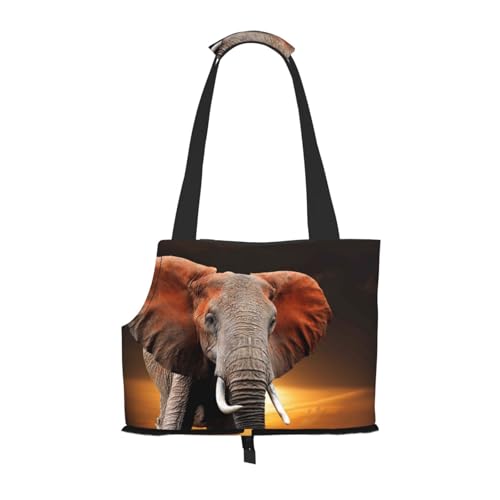 Kuilepa Hundetragetasche mit Elefanten-Sonnenuntergang in Kenia, für kleine Hunde, weiche Seiten, Haustier-Tragetasche mit Taschen, tragbare mittelgroße Hunde, Welpen, große Katzen, Reisehandtasche Kuilepa Hundetragetasche mit Elefanten-Sonnenuntergang in Kenia, für kleine Hunde, weiche Seiten, Haustier-Tragetasche mit Taschen, tragbare mittelgroße Hunde, Welpen, große Katzen, Reisehandtasche von Kuilepa