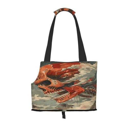 Kuilepa Hundetragetasche mit Gigantischer Totenkopf in Wolken für kleine Hunde, weiche Seiten, Haustier-Tragetasche mit Taschen, tragbare mittelgroße Hunde, Welpen, große Katzen, Reisehandtasche für von Kuilepa