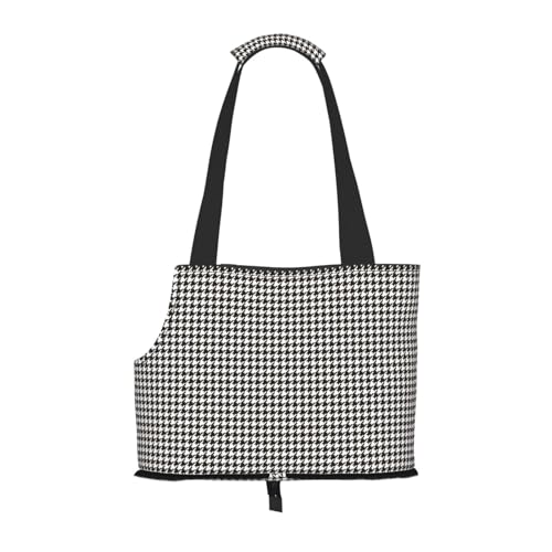 Kuilepa Hundetragetasche mit Hahnentrittmuster für kleine Hunde, weiche Seiten, Haustier-Tragetasche mit Taschen, tragbare mittelgroße Hunde, Welpen, große Katzen, Reisehandtasche für Wandern, Reisen von Kuilepa