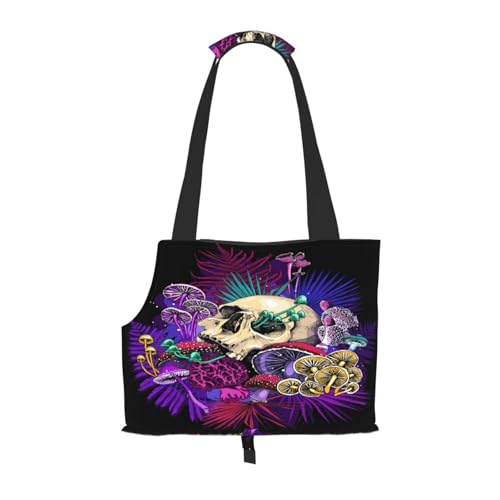 Kuilepa Hundetragetasche mit Pilz- und Totenkopf-Aufdruck, weiche Seiten, Haustier-Tragetasche mit Taschen, tragbare mittelgroße Hunde, Welpen, große Katzen, Reisehandtasche für Wandern, Reisen Kuilepa Hundetragetasche mit Pilz- und Totenkopf-Aufdruck, weiche Seiten, Haustier-Tragetasche mit Taschen, tragbare mittelgroße Hunde, Welpen, große Katzen, Reisehandtasche für Wandern, Reisen von Kuilepa