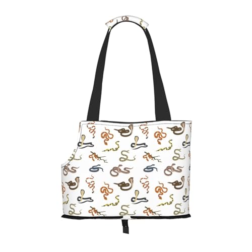 Kuilepa Hundetragetasche mit Schlangenmuster für kleine Hunde, weiche Seiten, Haustier-Tragetasche mit Taschen, tragbare mittelgroße Hunde, Welpen, große Katzen, Reisehandtasche für Wandern, Reisen von Kuilepa