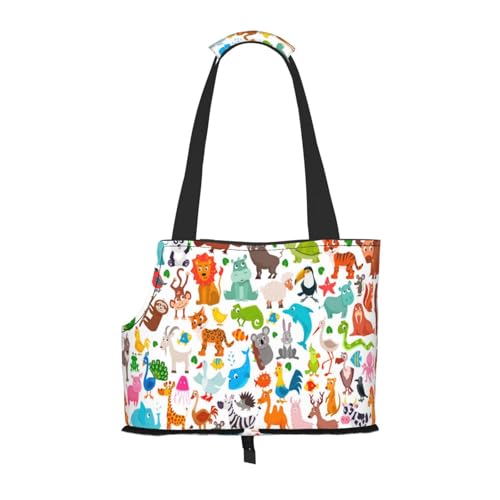 Kuilepa Hundetragetasche mit Tieraufdruck für kleine Hunde, weiche Seiten, Haustier-Tragetasche mit Taschen, tragbare mittelgroße Hunde, Welpen, große Katzen, Reisehandtasche für Wandern, Reisen von Kuilepa