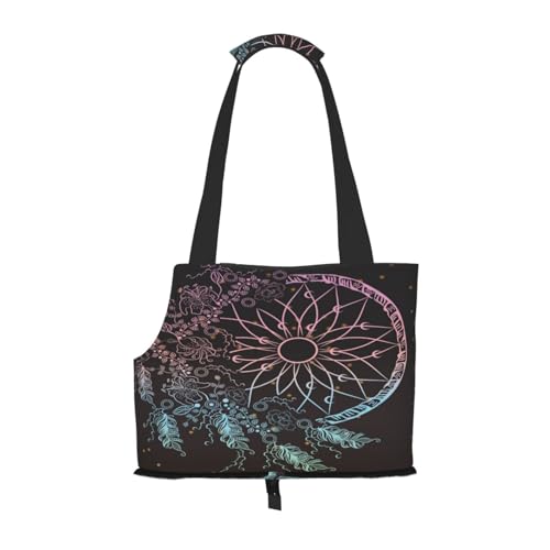 Kuilepa Hundetragetasche mit Traumfänger-Aufdruck, weiche Seiten, Haustier-Tragetasche mit Taschen, tragbare mittelgroße Hunde, Welpen, große Katzen, Reisehandtasche für Wandern, Reisen, Outdoor Kuilepa Hundetragetasche mit Traumfänger-Aufdruck, weiche Seiten, Haustier-Tragetasche mit Taschen, tragbare mittelgroße Hunde, Welpen, große Katzen, Reisehandtasche für Wandern, Reisen, Outdoor von Kuilepa