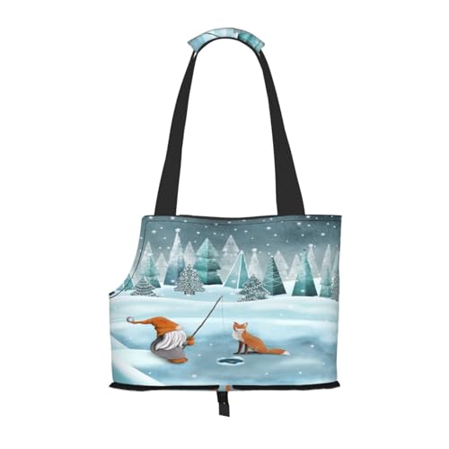 Kuilepa Hundetragetasche mit Zwerg und Rotfuchs für kleine Hunde, weiche Seiten, Haustier-Tragetasche mit Taschen, tragbare mittelgroße Hunde, Welpen, große Katzen, Reisehandtasche für Wandern, Reisen von Kuilepa