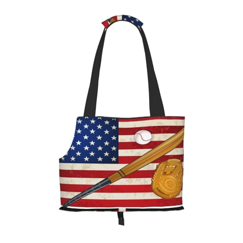 Kuilepa Hundetragetasche mit amerikanischer Flagge und Baseball-Druck, weiche Seiten, Haustier-Tragetasche mit Taschen, tragbare mittelgroße Hunde, Welpen, große Katzen, Reisehandtasche für Wandern Kuilepa Hundetragetasche mit amerikanischer Flagge und Baseball-Druck, weiche Seiten, Haustier-Tragetasche mit Taschen, tragbare mittelgroße Hunde, Welpen, große Katzen, Reisehandtasche für Wandern von Kuilepa