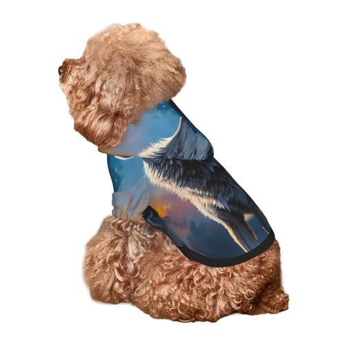 Kuilepa Lonely Night Hunde-Kapuzenpullover mit Wolf-Aufdruck, Sicherheits-Hundekleidung, Hunde-Kapuzenpullover für kleine, mittelgroße und große Hunde (Größe XS-XXL) von Kuilepa