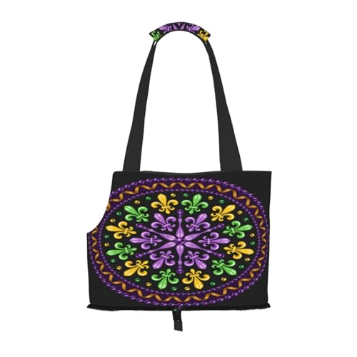 Kuilepa Mardi Gras5 Hundetragetasche für kleine Hunde, weiche Seiten, Haustier-Tragetasche mit Taschen, tragbare mittelgroße Hunde, Welpen, große Katzen, Reisehandtasche für Wandern, Reisen, Outdoor von Kuilepa