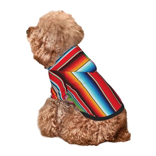 Kuilepa Mexikanische Serape-Decke, gestreift, Hunde-Kapuzenpullover, Sicherheits-Hundepullover, Hunde-Kapuzenpullover für kleine, mittelgroße und große Hunde (Größe XS-XXL) von Kuilepa