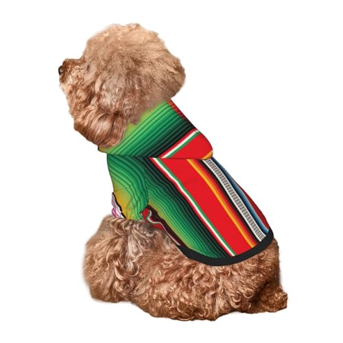Kuilepa Mexikanische Serape-Decke, gestreift, Hunde-Kapuzenpullover, Sicherheits-Hundepullover, Hunde-Kapuzenpullover für kleine, mittelgroße und große Hunde (Größe XS-XXL) von Kuilepa