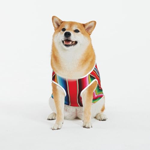 Kuilepa Mexikanische Serape-Decke, gestreifter Druck, Hundepullover, Pullover für kaltes Wetter, Hunde-Sweatshirt, Hundejacke für drinnen und draußen von Kuilepa