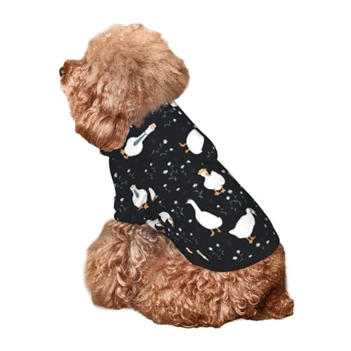 Kuilepa Modischer Hunde-Kapuzenpullover mit Gänsemuster, Sicherheits-Hundekleidung, Hunde-Kapuzenpullover für kleine, mittelgroße und große Hunde (Größe XS-XXL) von Kuilepa