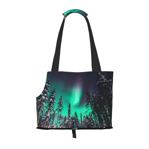 Kuilepa Northern Lights Hundetragetasche für kleine Hunde, weiche Seiten, Haustier-Tragetasche mit Taschen, tragbare mittelgroße Hunde, Welpen, große Katzen, Reisehandtasche für Wandern, Reisen von Kuilepa