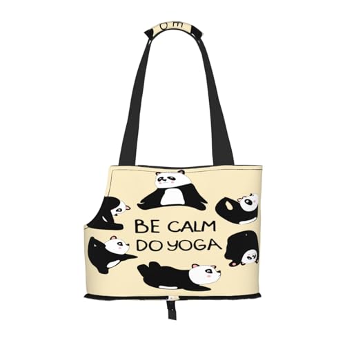 Kuilepa Panda Doing Yoga Hundetragetasche für kleine Hunde, weiche Seiten, Haustier-Tragetasche mit Taschen, tragbare mittelgroße Hunde, Welpen, große Katzen, Reisehandtasche für Wandern, Reisen von Kuilepa