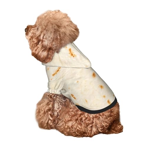 Kuilepa Pita Hunde-Kapuzenpullover mit Tortilla-Aufdruck, Sicherheits-Hundekleidung, Hunde-Kapuzenpullover für kleine, mittelgroße und große Hunde (Größe XS-XXL) von Kuilepa