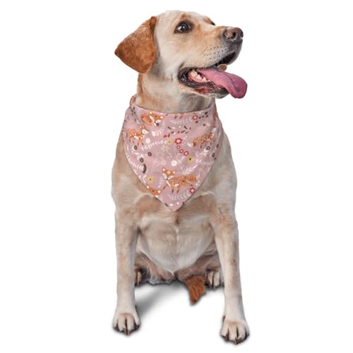 Kuilepa Schönes Hundehalstuch mit Fuchs-Aufdruck, Geburtstagsgeschenk, waschbar, Weihnachts-Bandana, Schal für kleine bis große Hunde, Welpen, Katzen von Kuilepa