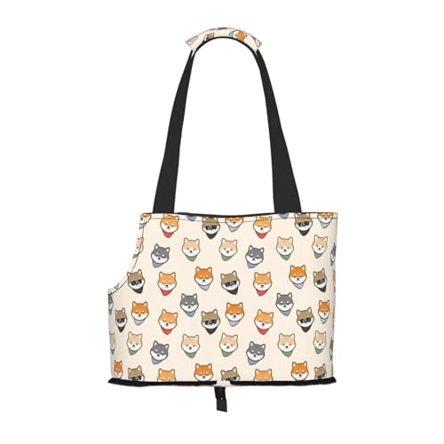 Kuilepa Shiba Hundetragetasche für kleine Hunde, weiche Seiten, Haustier-Tragetasche mit Taschen, tragbare mittelgroße Hunde, Welpen, große Katzen, Reisehandtasche für Wandern, Reisen, Outdoor von Kuilepa