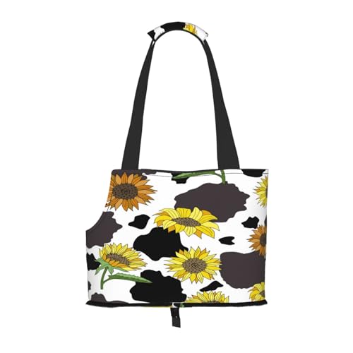 Kuilepa Sunflowers Hundetragetasche für kleine Hunde, weiche Seiten, Haustier-Tragetasche mit Taschen, tragbare mittelgroße Hunde, Welpen, große Katzen, Reisehandtasche für Wandern, Reisen, Outdoor von Kuilepa
