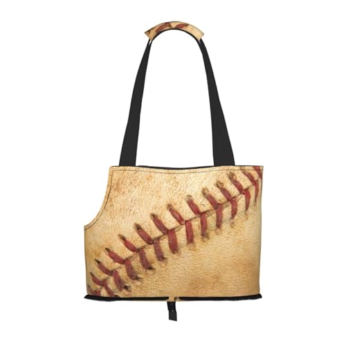 Kuilepa Tragetasche für kleine Hunde, Vintage-Baseball-Druck, weiche Seiten, Haustier-Tragetasche mit Taschen, tragbare mittelgroße Hunde, Welpen, große Katzen, Reisehandtasche für Wandern, Reisen von Kuilepa