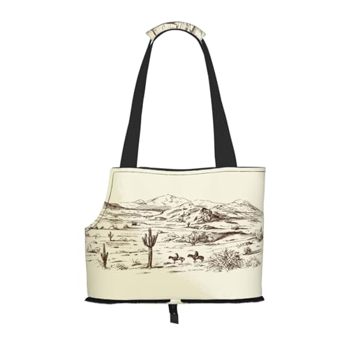 Kuilepa Tragetasche für kleine Hunde, Wildwest-Wüste mit Cowboy-Aufdruck, weiche Seiten, Haustier-Tragetasche mit Taschen, tragbare mittelgroße Hunde, Welpen, große Katzen, Reisehandtasche für Wandern Kuilepa Tragetasche für kleine Hunde, Wildwest-Wüste mit Cowboy-Aufdruck, weiche Seiten, Haustier-Tragetasche mit Taschen, tragbare mittelgroße Hunde, Welpen, große Katzen, Reisehandtasche für Wandern von Kuilepa