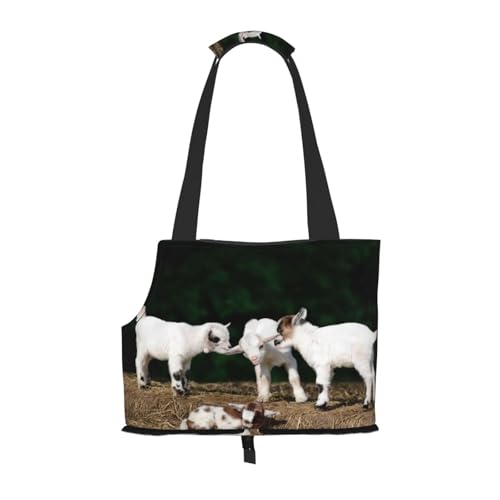 Kuilepa Tragetasche für kleine Hunde, mit niedlichem Ziegenmotiv, weiche Seiten, Tragetasche für mittelgroße Hunde, Welpen, große Katzen, Reisehandtasche von Kuilepa
