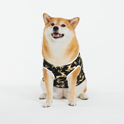 Kuilepa Weihnachtspullover mit goldenem Hirschaufdruck, für kaltes Wetter, Hunde-Sweatshirt, Hundejacke für drinnen und draußen von Kuilepa