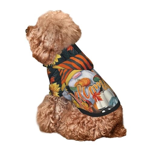 Kuilepa Welcom Hunde-Kapuzenpullover mit Herbstaufdruck, Sicherheits-Hundekleidung, Hunde-Kapuzenpullover für kleine, mittelgroße und große Hunde (Größe XS-XXL) von Kuilepa